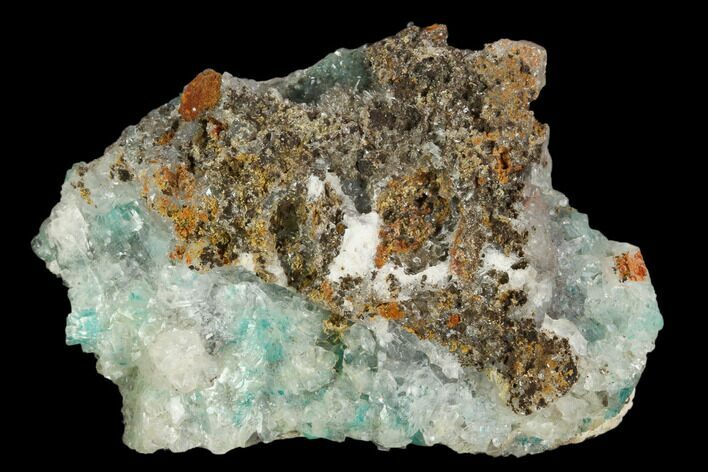 Calcite Encrusted Fibrous Aurichalcite Crystals - Mexico #127197